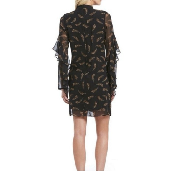 Black feather print choker dress by Sam Edelman - Picture 4 of 5